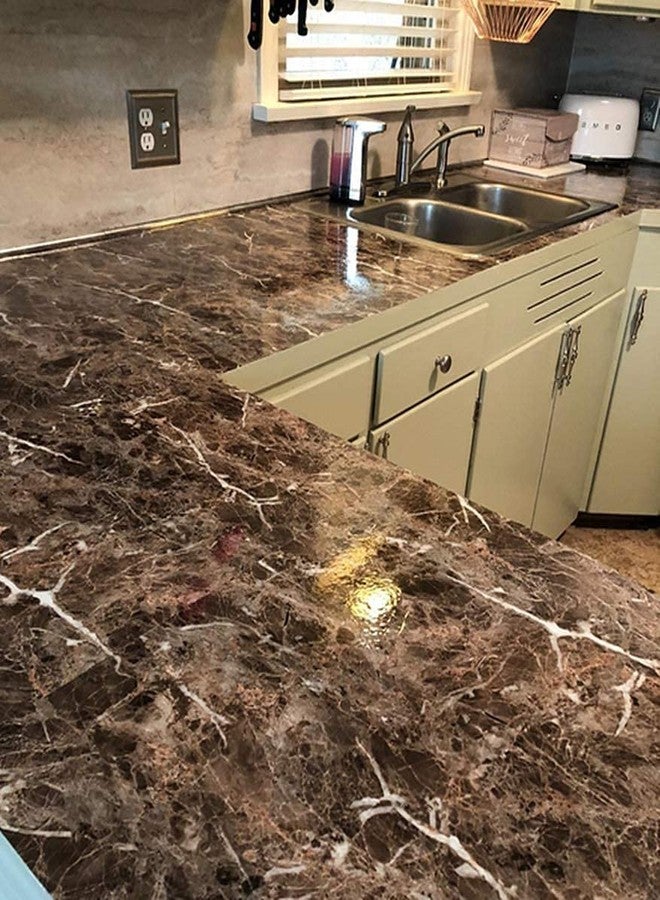 olpad Brown Design High Glossy Marble Self Adhesive Wallpaper for Kitchen/Home/Almirah/Fridge/Floor/Wall/Table/Cupboard Decorative Furniture Interior & Renovation Projects - Image 5